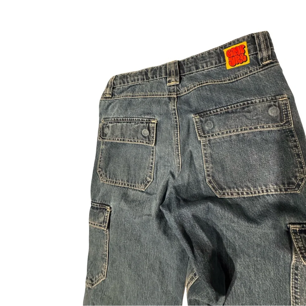 Relaxed Blue Carpenter Jeans with Patch Pockets - Picture 6 of 6